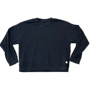 Vuori Creck Neck Sweatshirt Mens Medium Black Fleece Crewneck Pullover Gym.